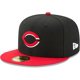 thumbnail image 1 of NBA cap features the Redskins' iconic red "C" logo embroidered on the front. Medium Cincinnati Reds fitted cap, green, size 7 1/2, 1 of 5