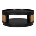 thumbnail image 6 of Harper & Bright Designs Rattan Round Coffee Table, Wood Center Table with Storage for Small Space Living Room, Black, 6 of 10