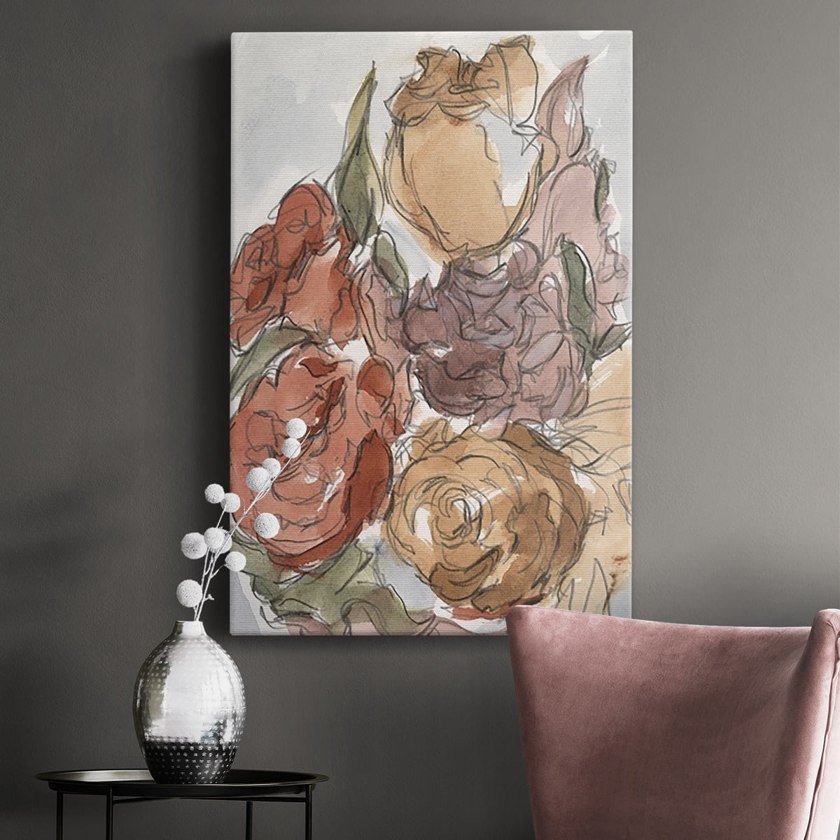 Cropped Floral Arrangement II Premium Gallery Wrapped Canvas - Ready to Hang