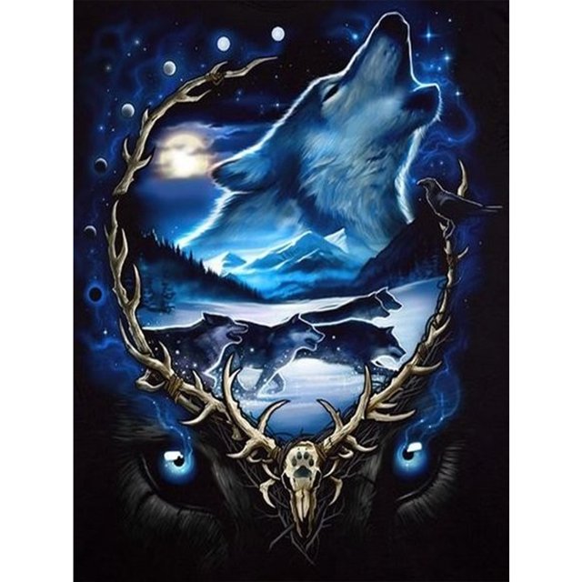 Wdftyju 5D DIY Diamond Painting Kits Wolf Full Round Drill Wall Decor Art Crafts Mosaico Wdftyju 6px9km7hl9qn8hs7
