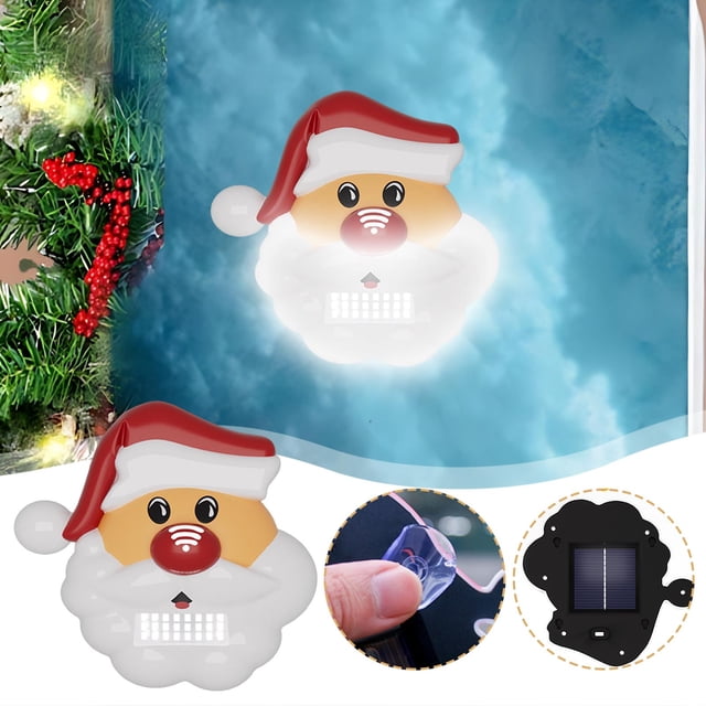 Hot6sl Liquidación de Ahorros de Verano Lámpara Solar En Ventosa para Interiores y Exteriores, Romántica Lámpara Decorativa En Ventanas de Dormitorio, Lámpara Solar En Simulación de Papá Noel