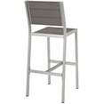 thumbnail image 3 of Modway Shore Outdoor Patio Aluminum Armless Bar Stool in Silver Gray, 3 of 4