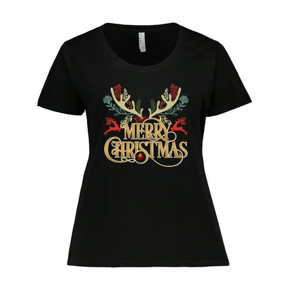 Inktastic Reindeer Christmas Women's Plus Size T-Shirt