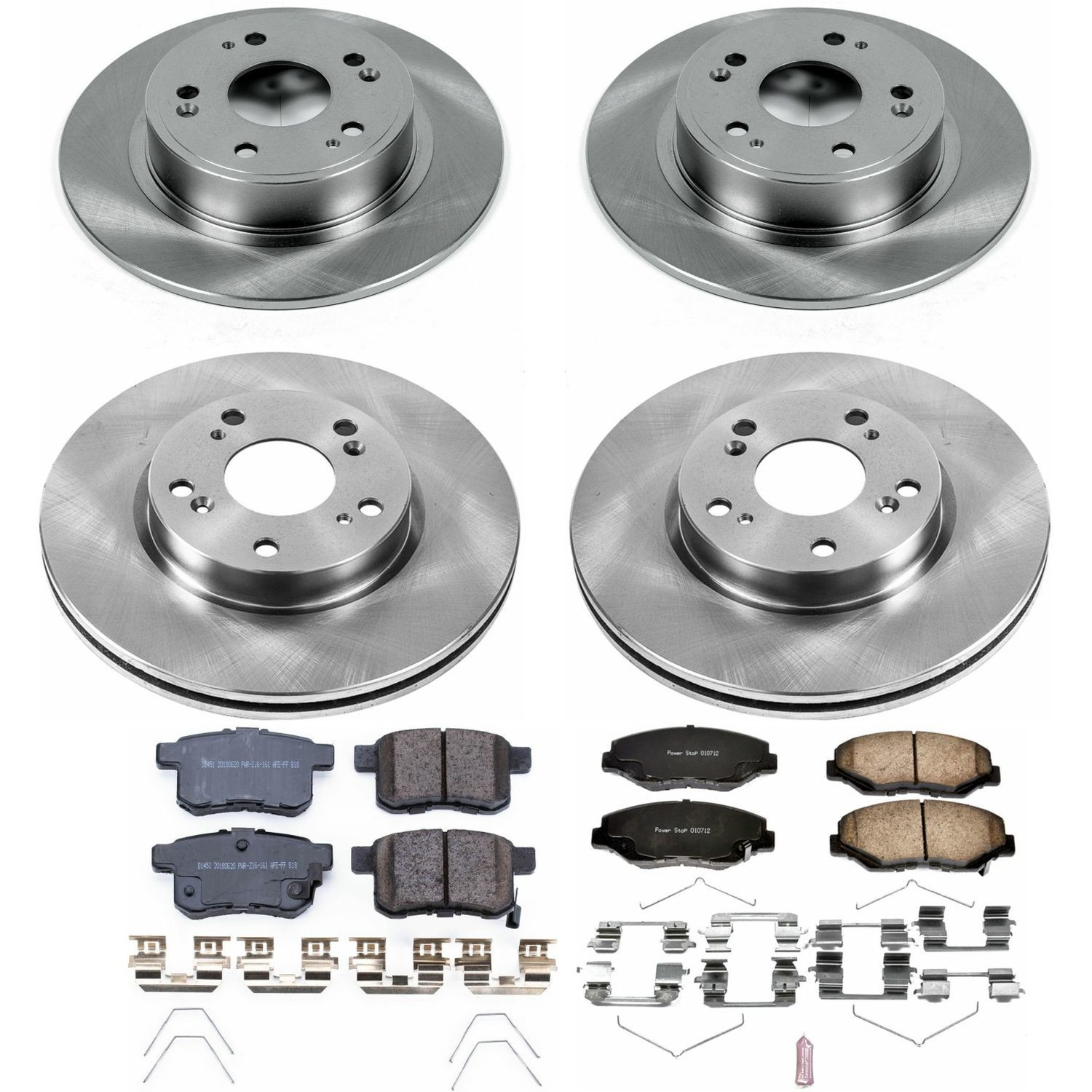 PowerStop Front and Rear Stock Replacement Brake Pad and Rotor Kit Fits: HONDA Select Models KOE6491