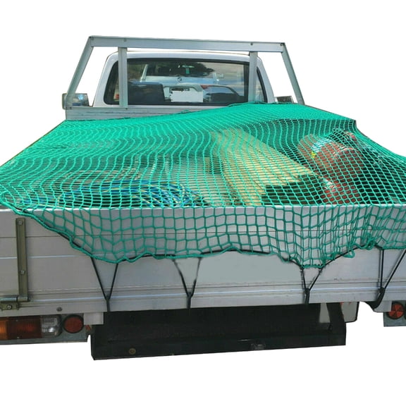 Bungee Cargo Net Cargo Net for Pickup Truck Trailer Bed 4.9x7.2ft / 6.5x9.8ft / 8.2x11.5ft with Hooks and Elastic Strap