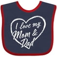 thumbnail image 3 of Inktastic I Love My Mom and Dad in White Chalk Heart Boys or Girls Baby Bib, 3 of 4