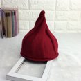 thumbnail image 3 of Bonnet Tricoté Pointu d'Hiver pour Enfants Garçon Fille Chapeau Torsadé (Rouge Violacé), 3 of 5