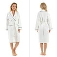 thumbnail image 5 of English Home Premium Cotton Robes for Women, Lightweight Mens Robe, Unisex Terry Cloth Bathrobe, Soft Shower Spa Robe, White Navy, S/M, 1 Pcs, 5 of 7