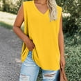 thumbnail image 5 of Lenago Women's Plus Size Summer Sleeveless Shirts Casual V-Neck Rollable Blouse Tops Family gifts, 5 of 5