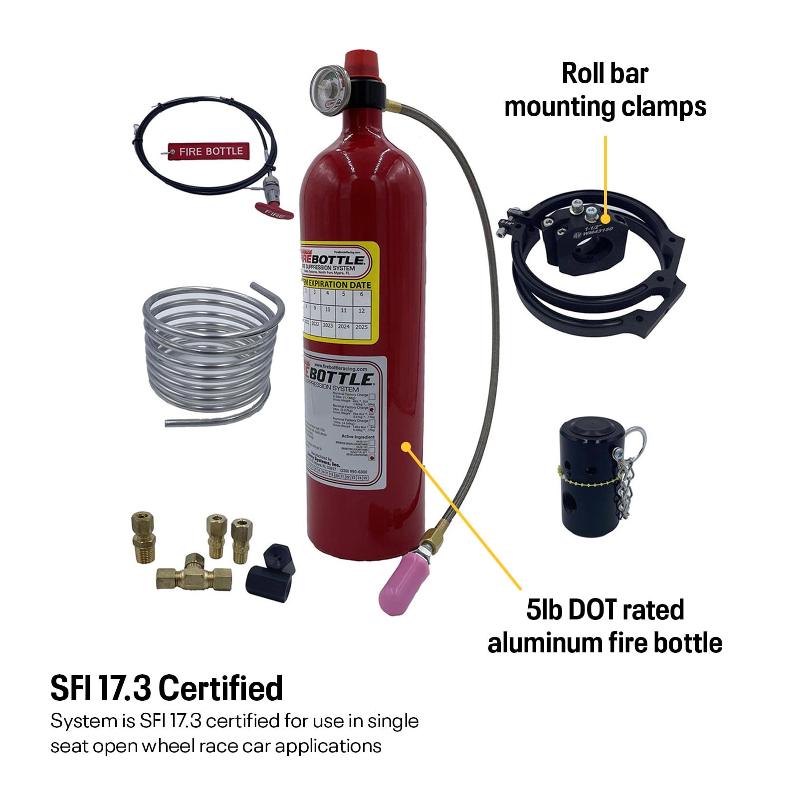 FireBottle AMSC500H Automatic Fire System, 5LB, SFI 17.3