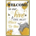 thumbnail image 1 of Cartel de hojalata de metal con diseño de abejas, decoración de pared retro vintage, placa de pintura de hierro colgante, 1 of 7