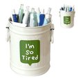 thumbnail image 2 of Pen Holder Metal Large Capacity Cute Practical Office Desk Pencil Holder for Study Classroom White Free Size, 2 of 12