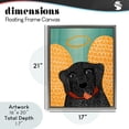 thumbnail image 3 of Dog Angel with Yellow Wings Gray Framed Floater Canvas Wall Art, design by Stephen Huneck, 3 of 10