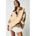 thumbnail image 2 of Cozy and Casual Women's Sweatshirt with Stripe Pattern and Patchwork Details, 2 of 10