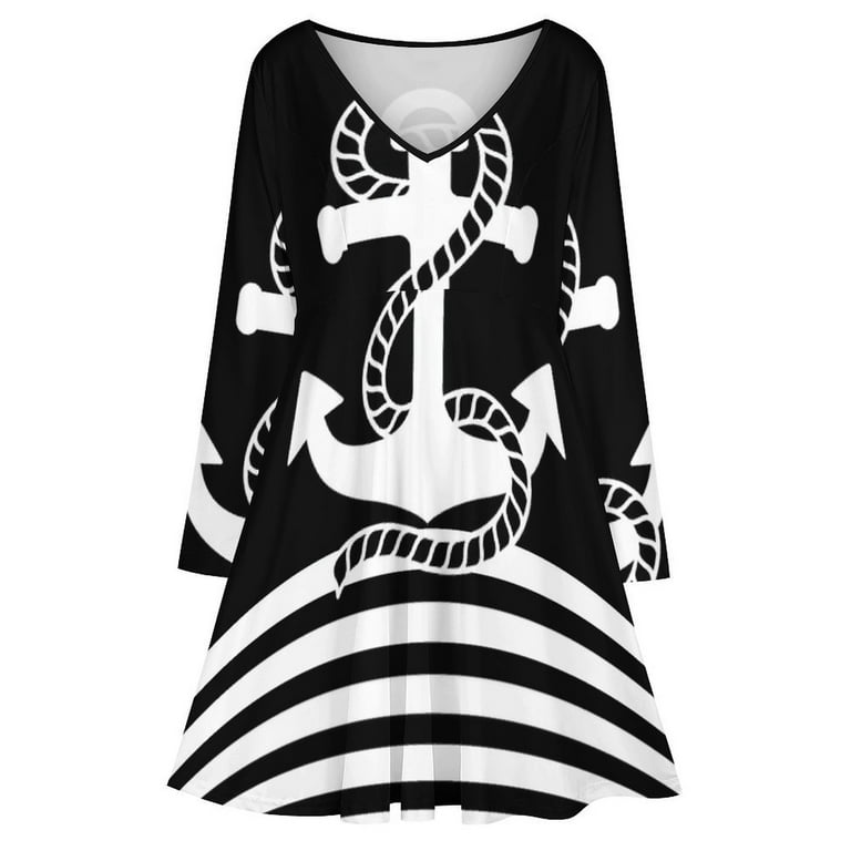 ladies black & white dresses Turtleneck Dress main image 0