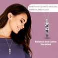 thumbnail image 3 of Real Natural Purple Amethyst Necklace for Women 24" with Lobster Clasp - Healing Crystal Necklaces for Women with Flower Wrapped Pendant Amethyst Jewelry Birthday Christmas Gifts, 3 of 6