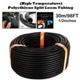thumbnail image 2 of 98ft 1/2" Split Wire Loom Conduit Tubing Black Sleeve Tube Pipe Cable Protection, 2 of 12