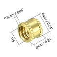 thumbnail image 2 of Wekity M5x6mm Female Thread Knurled Nuts,200PCS Hx6mm OD Brass Threaded Insert Embedment Nuts Hydraulic Welded Joint Injection Molding Assortment Kit for 3D Printing Injection Molding-0621, 2 of 5