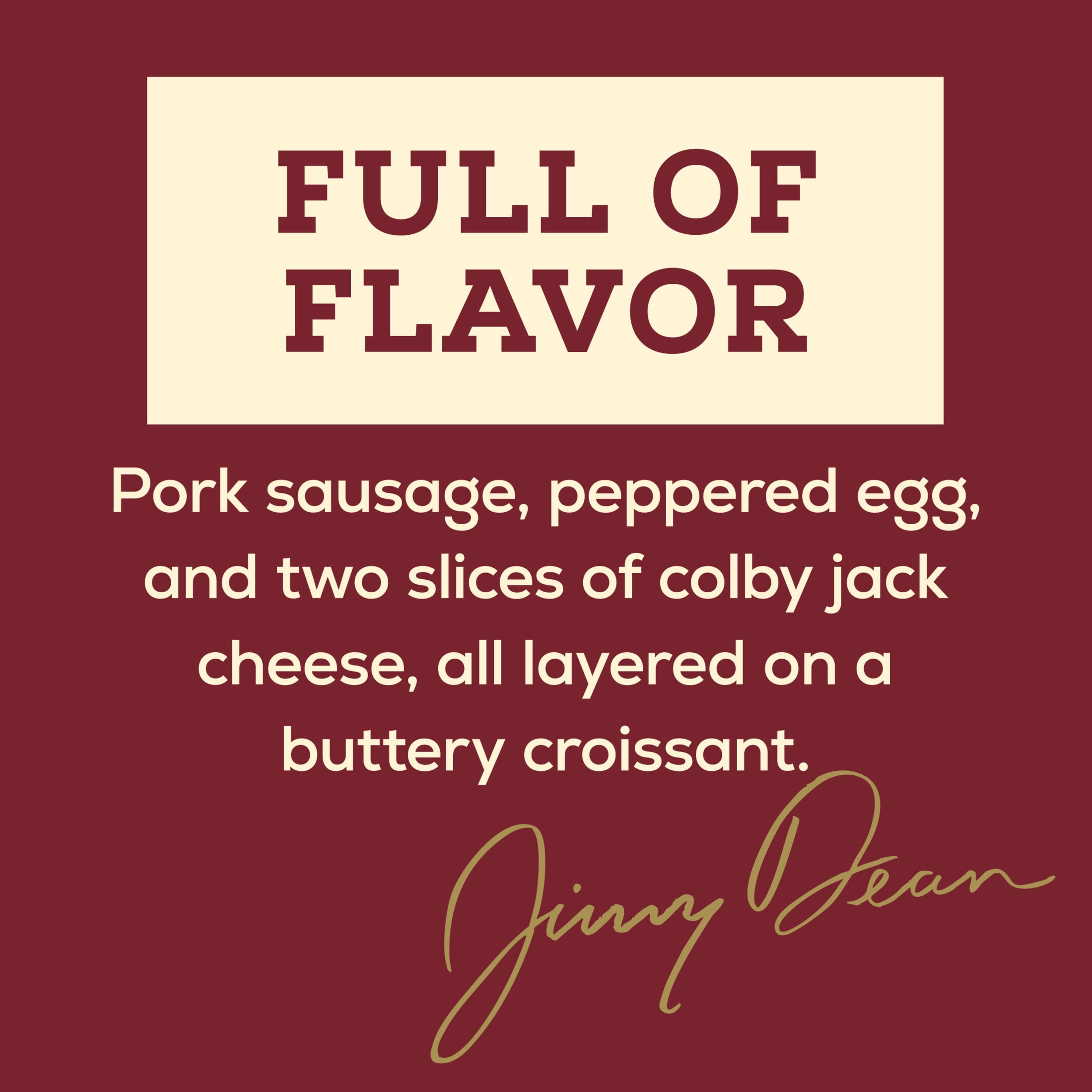 Jimmy Dean Frozen Protein Breakfast Sandwich, Sausage, Egg, Cheese Croissant, 13.3 oz, 2 Count
