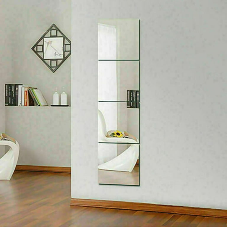 Glass Mirror Tiles Wall Sticker Square Self Adhesive Furniture Films Stick  On Art 20X20/30X30cm Square Mirror Foil Home Decor