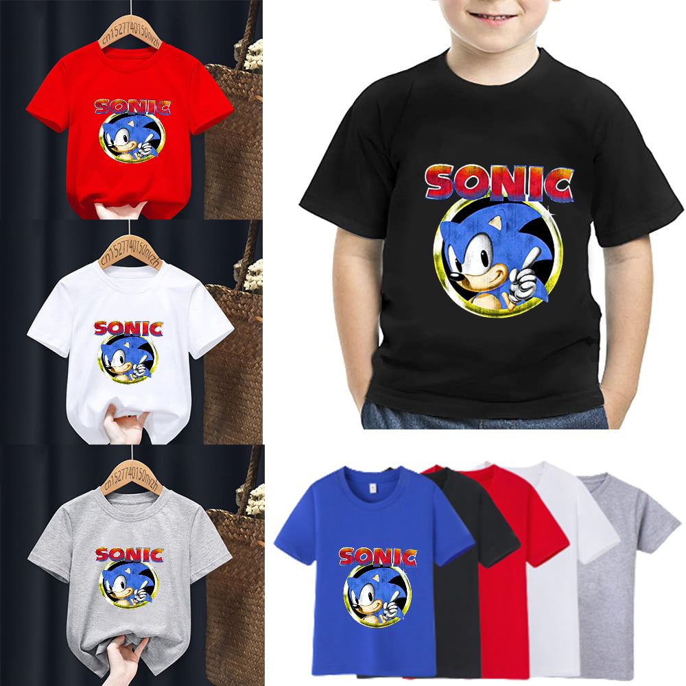 Cool Flash Sonic The Hedgehog Kids Boys Girls T-Shirt Cotton Short Sleeve Tees 