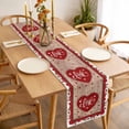 thumbnail image 3 of Valentine's Day Table Runner 60 Inches Long Farmhouse Dress Scarves, Red Love Heart Roses Romantic Vintage Dining Tablerunner for Coffee Table/Kitchen Island/Party Décor, 13" x 60", 3 of 8