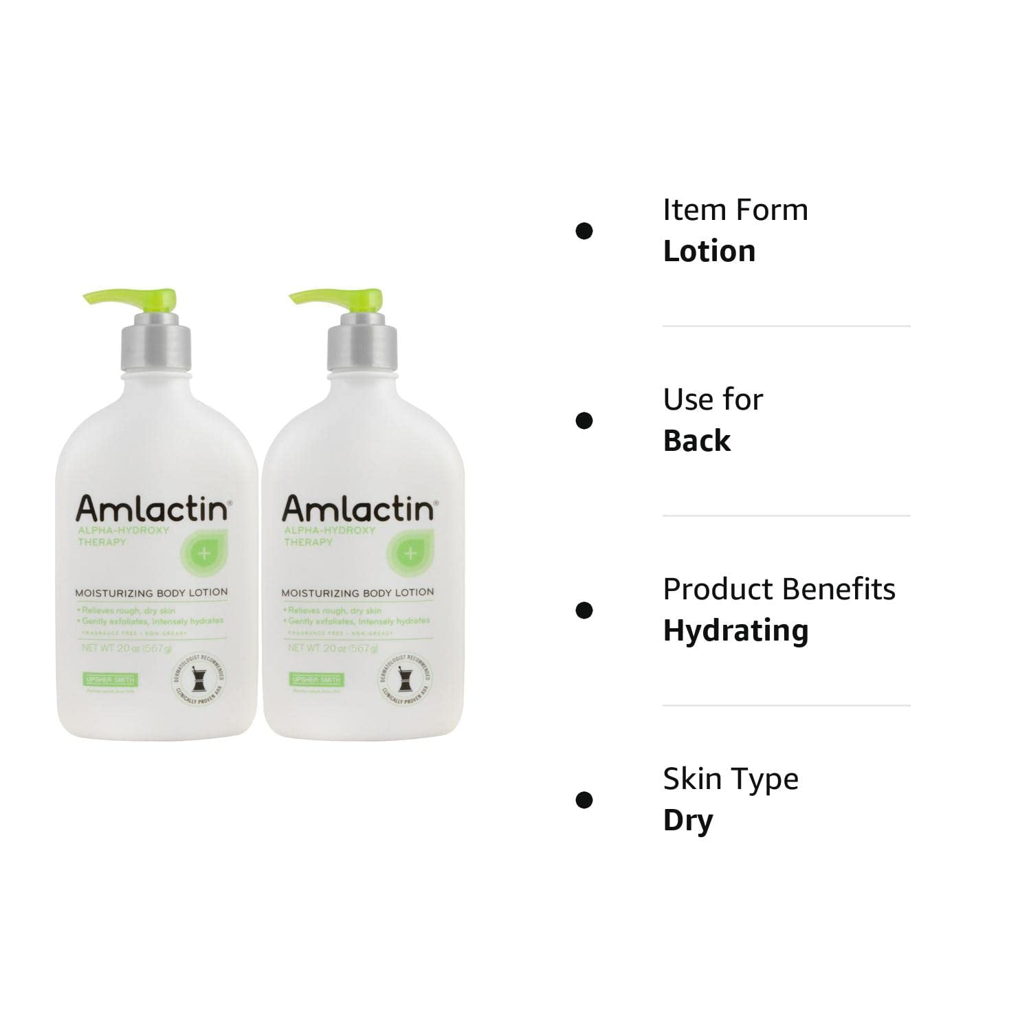 2 pack amlactin 12 % moisturizing lotion - 567 g / 20 oz
