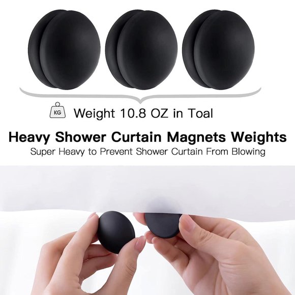YAOMOBB Heavy-duty Shower Curtain Magnets 2 Pairs Strong Magnetic Shower Curtain Magnets Rust Proof Heavy Duty Holders Never Fall Off