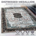 thumbnail image 6 of BNM Distressed Medallion Washable Indoor Area Rug, 5' x 7', Cream, 6 of 11