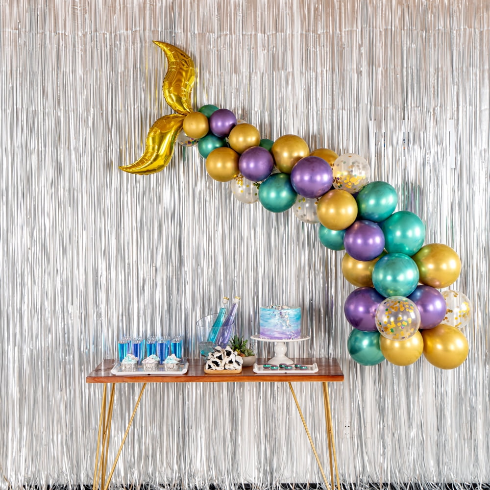 Restaurantware-Balloonify Mermaid Balloon Arch Kit, 1 Party Decoration Kit - 42 Balloons, With Chain, Latex Mermaid Tail Balloon Arch Kit, Includes Glue Dots