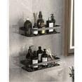 thumbnail image 3 of LNGOOR Wall Shelf Double-Piece Set-Wall-Mounted Storage Shelf-with Black Iron Frame and Towel Rack-Floating Decorative Storage for Bathroom, Kitchen, Bedroom and Living Room (Black), 3 of 5