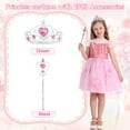 thumbnail image 6 of Benylion Girls Pink Fairy Dress glinda Costume Kids Tulle Birthday Party Cosplay Dress with Accessories for 7-8 Years, 6 of 7