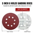thumbnail image 2 of Discos de Lijado NOOKEYA 5" 110 piezas Conjunto de Granulados 8 Agujeros, 2 of 7