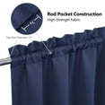 thumbnail image 3 of Small Curtain Valances, Blackout Half Window Curtain for Bathroom, Soft Velvet Small Window Treatment Cafe Curtain, 52"x15",Navy Blue, One Panel, 3 of 7