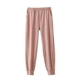 thumbnail image 2 of Antinious Women Solid Warm Casual Cuffed Sleep Pants with Pockets Outer Pants,Winter Pants for Women,Pajama Pants Women,Pink,XL, 2 of 3