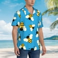 thumbnail image 5 of Disketp Hawaiian Shirts For Men,Flying Bees Print Mens Casual Short Sleeve Button Down Shirts Beach Shirt, 5 of 8