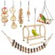 thumbnail image 1 of Hamaca colgante de madera para loros, pájaros, escaleras para trepar, perchas, accesorios para jaulas para mascotas, 1 of 5