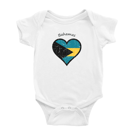 

Bahamas Flag Heart Love Cute Baby Bodysuit Clothes