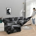 thumbnail image 2 of CJC L Shape Sofa Covers Sectional Sofa Couch Covers 2Pcs Stretch Sofa Slipcovers with 4Pcs Pillowcases for L-Shape 3+3 Seaters, 9 Colors, 2 of 10