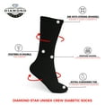 thumbnail image 3 of Diamond Star Diabetic Socks, Non-Binding Circulatory Cushion Cotton Crew Diabetic Socks for Men Women (Black - 12 Pairs, Socks Size 13-15, Fit Men's Shoe Size 9-14), 3 of 8