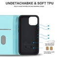 thumbnail image 5 of Funda antirrobo con cierre magnético para iPhone 13 Mini, compatible con carga magnética, piel sintética y TPU, diseño tipo cartera, ranuras para tarjetas, 5 of 5