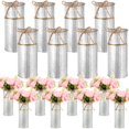 thumbnail image 1 of Jarrones Mimorou con forma de flor de metal galvanizado, 19 cm, estilo rústico vintage, 8 unidades, 1 of 7