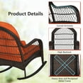 thumbnail image 6 of Gymax Wicker Rocking Chair w/ Orange Seat Back Cushions & Lumbar Pillow Balcony Patio, 6 of 6
