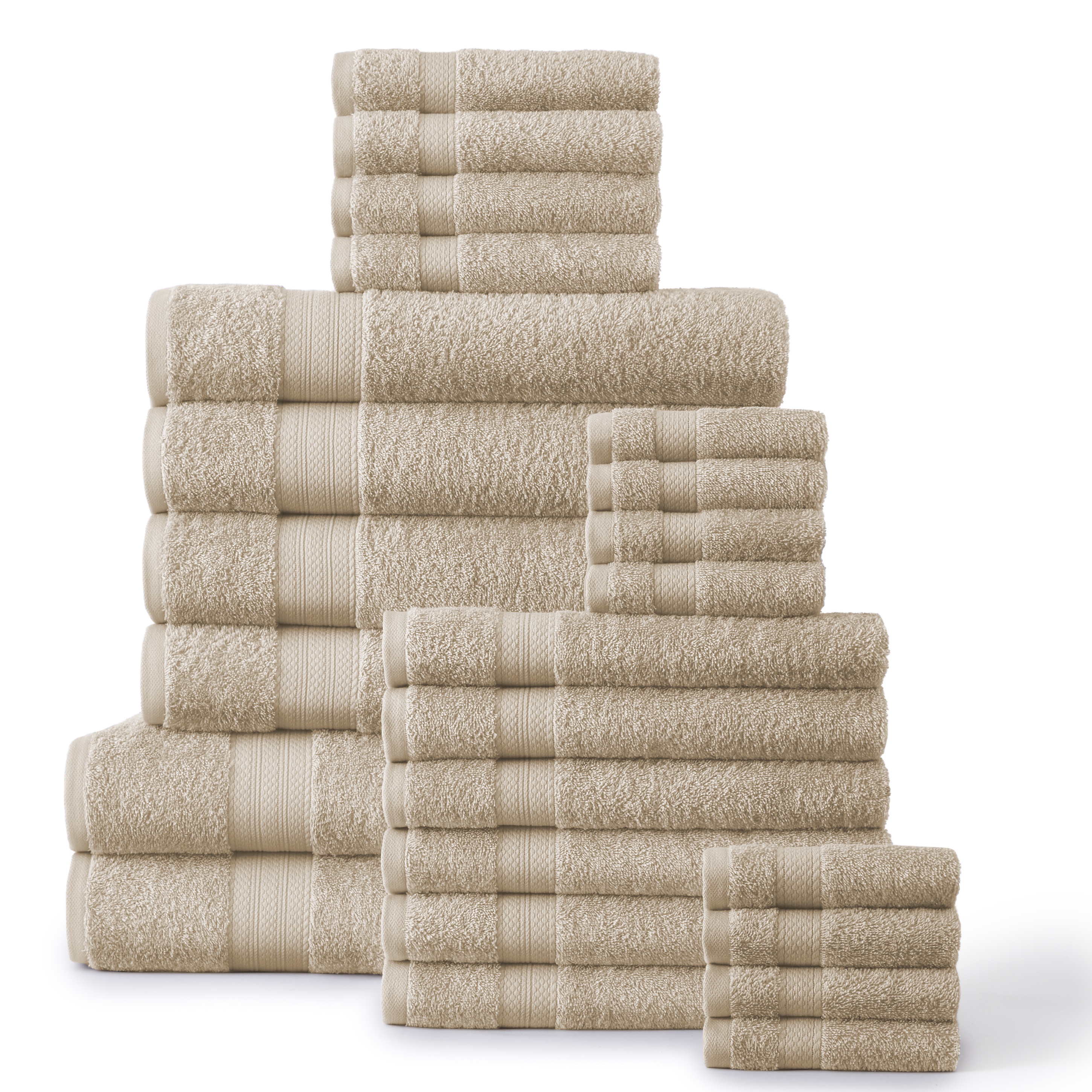 100% Cotton 24-pc Economic Bath Towel set