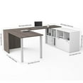 thumbnail image 3 of Atlin Designs U Shape Computer Desk in Bark Gray and White, 3 of 3