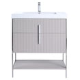 thumbnail image 2 of Fine Fixtures Serenity 30 in. W x 18 in. D x 33.5 in. H Bathroom Vanity in Bright Taupe with White Gel Coated Thick Edge Top with Chrome Hardware, 2 of 5