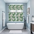 thumbnail image 4 of Summer Tropical Plant Kitchen Curtains Valances and Tiers Set of 3 Watercolor Turtle-backed Leaves Tier Curtains and Valance with Rod Pocket for Small Windows, 27.5"x24", 4 of 9