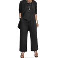 thumbnail image 1 of 3 Pcs/Set Women Coat Vest Pants Set Long Sleeve Cardigan O Neck Sleeveless, 1 of 5