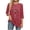 Red, variant on Ltctricy Women's Tunic Tops 3/4 Length Sleeve Crew Neck Curved Hem Christmas Printed Ribbed Knit T Shirts Casual Tee Blouses(White,X-Large)
