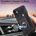 thumbnail image 7 of for iPhone 11 Phone Case Card Holder,Wallet Ring Stand,RFID-Blocking,Wrist Strap,Camera Protector,Leather Shockproof Protective  Flip Cover for iPhone 11 Cases (Black), 7 of 7